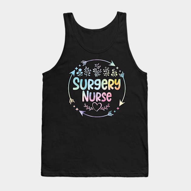 Surgery Nurse cute floral watercolor Tank Top by ARTBYHM